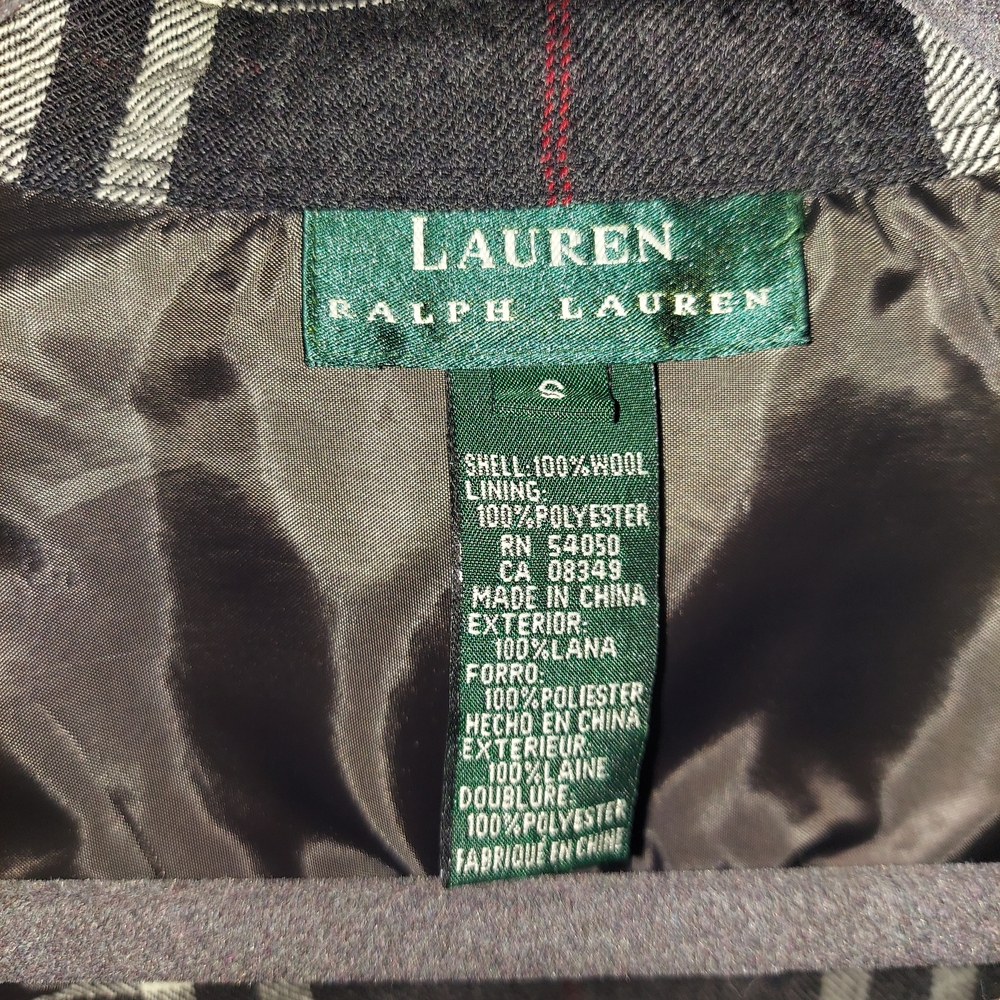 Lauren by Ralph Lauren Womens Black And Red Plaid Zip-Front Shirt Jacket Size S - Picture 6 of 11